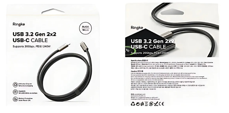 Ringke Cable Carga Rápida Usb 3.2 Gen 2x2 Usb-c Reforzado